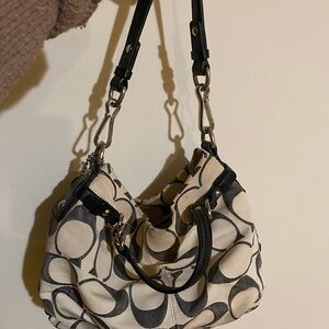 Coach Black and Cream Shoulder Bag